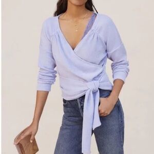 Anthropologie Lavender Wrap Blouse